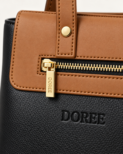 DOREE Noir Tan Executive Tote