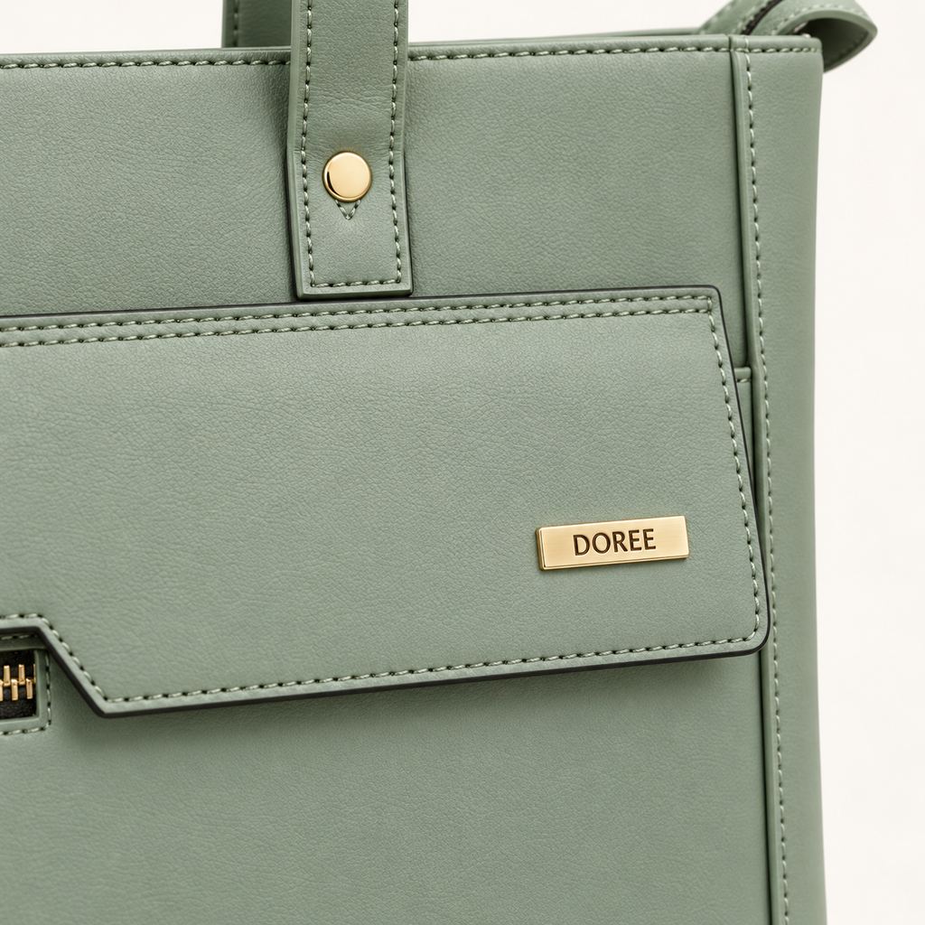 Sage Green Laptop Tote for Women | DOREE