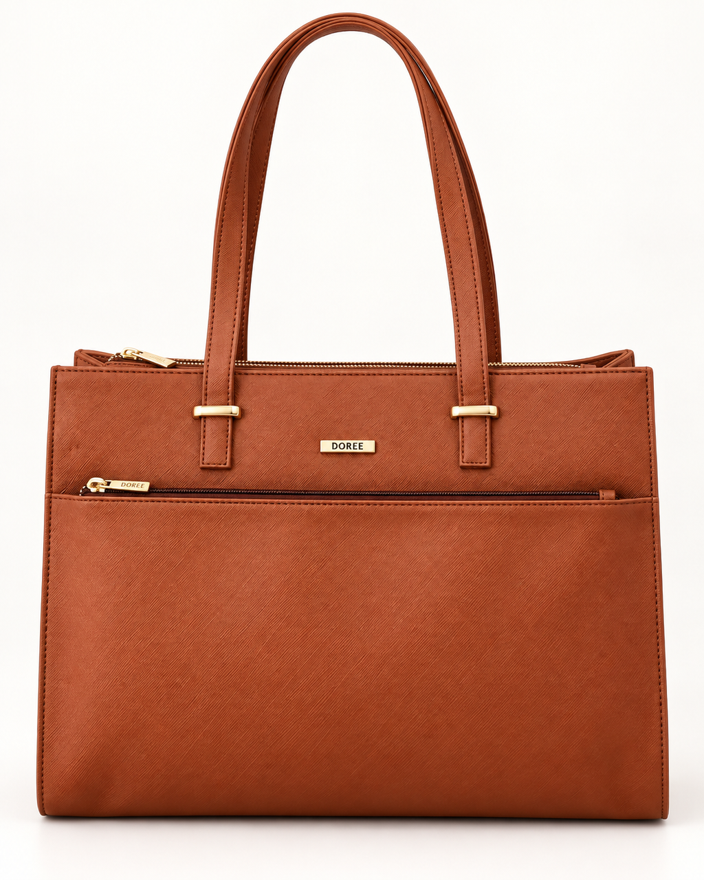 Cognac Laptop Tote for Women | DOREE
