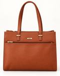 Cognac Laptop Tote for Women | DOREE