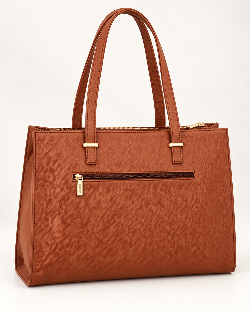 Cognac Laptop Tote for Women | DOREE