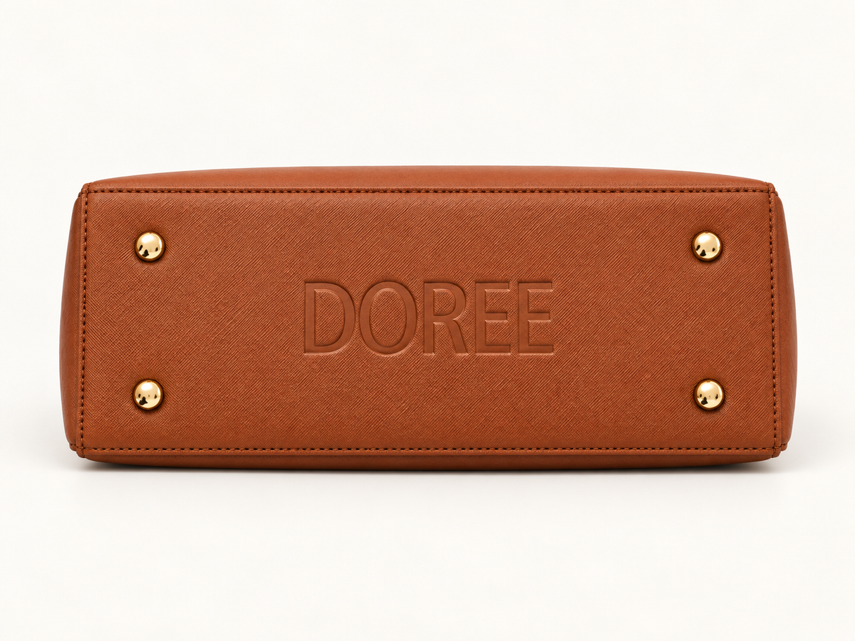 Cognac Laptop Tote for Women | DOREE
